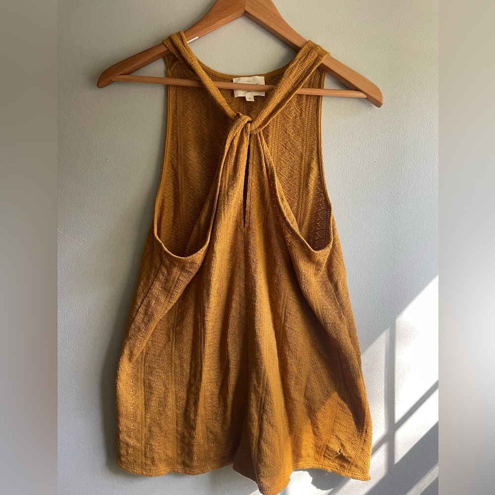 Sezane Mustard Knit Halter Top